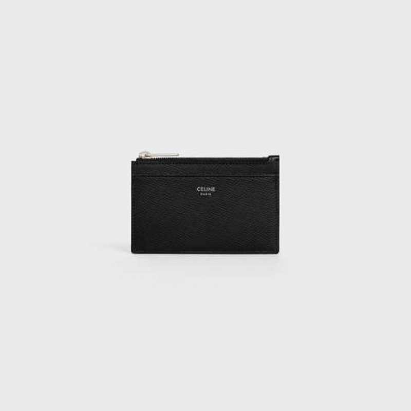 Celine Zipped In Grained Calfskin Kartlık Siyah | CL-591807