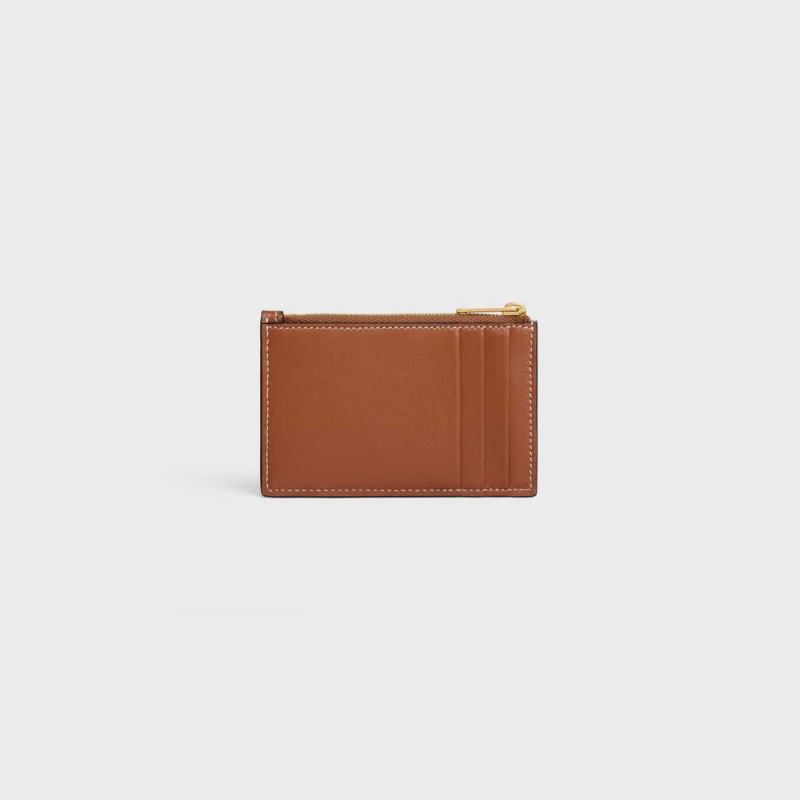 Celine Zipped Smooth Lambskin Kartlık Kahverengi | CL-592952