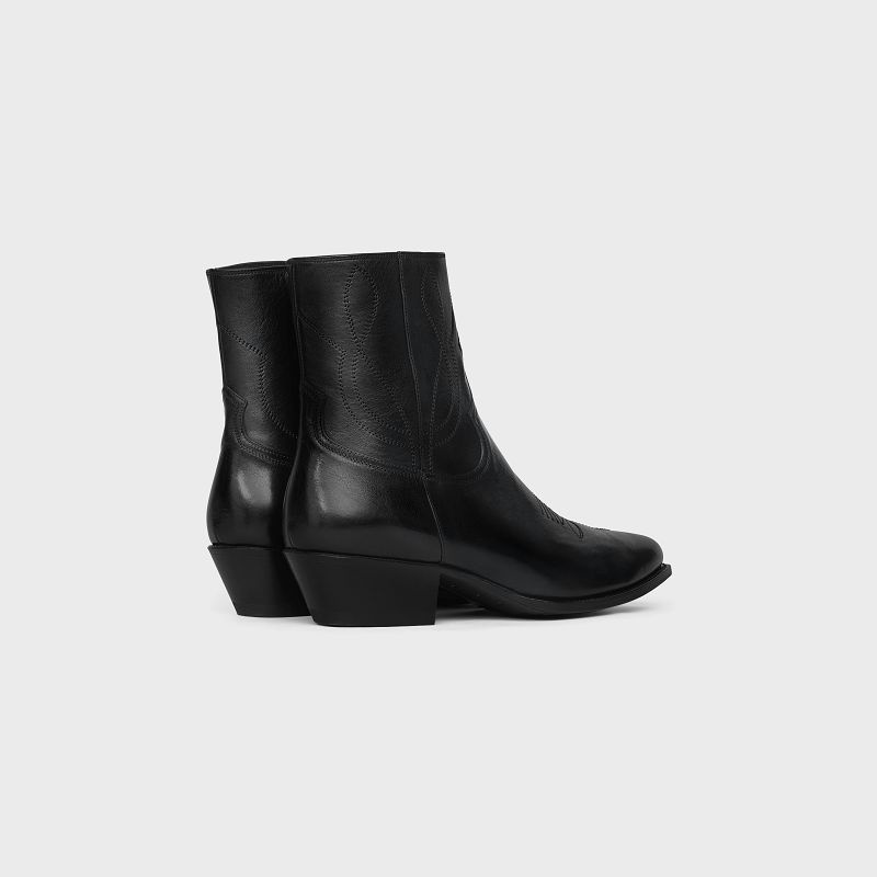 Celine Zipped Western In Calfskin Bot Siyah | CL-591872